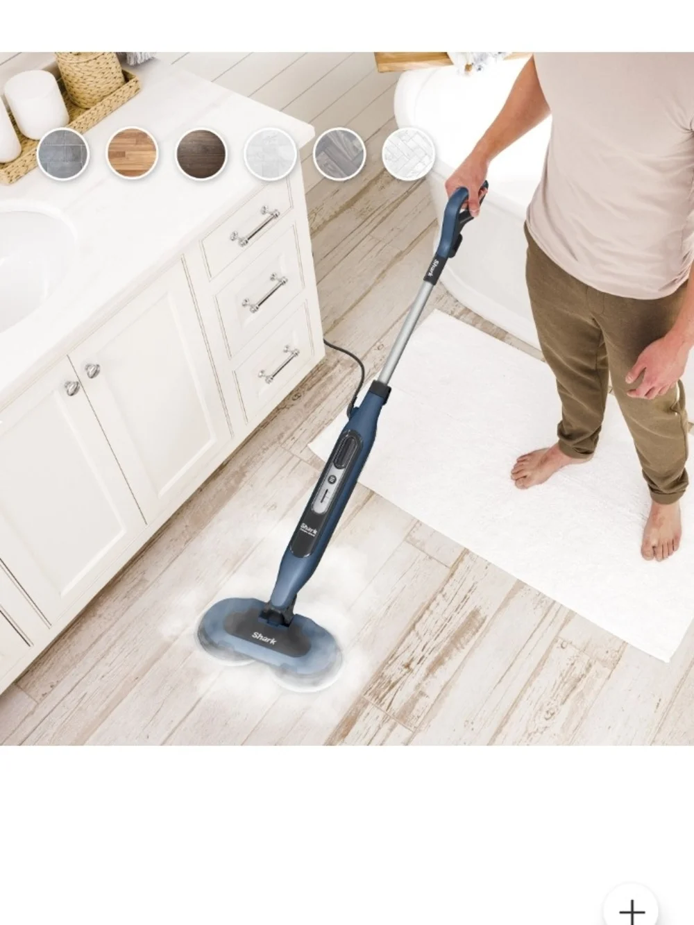 Shark Blue Steam Spin Mop with Replacement Pads
